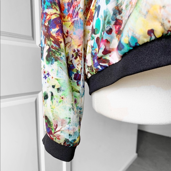 ZARA Trafaluc Floral Multicolor Bomber Jacket - Picture 5 of 9